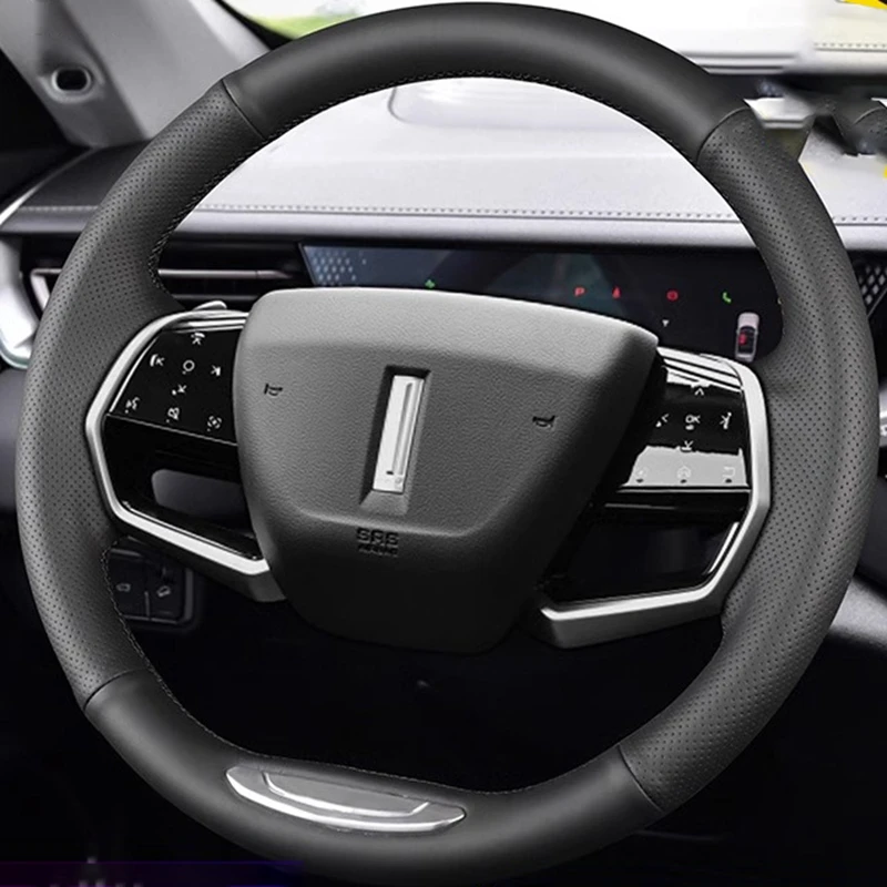 

For GWM WEY Coffee 01 Coffee 02VV7 VV5 VV6 WEYP8 Braid Car Steering Wheel Cover Microfiber Leather Car Accessories Steering Wrap