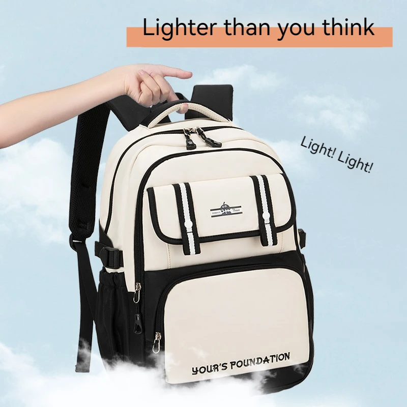 Preppy Color Block Student Backpack, Large Capacity Lightweight Casual Daypack Fashion Laptop Backpack for Girls School Travel
