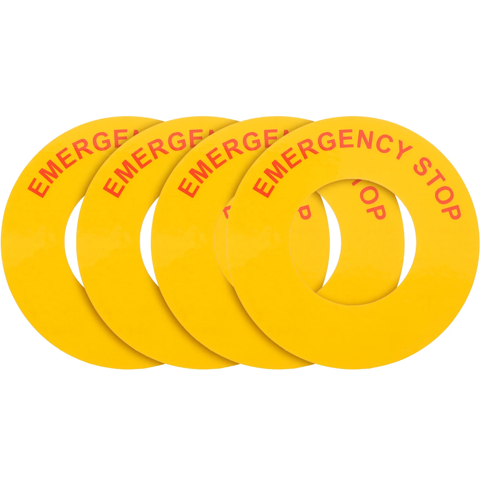 4 Pcs Industrial Equipment Label Emergency Stop Sign Machinery Pp Synthetic Paper Sticker Stickers