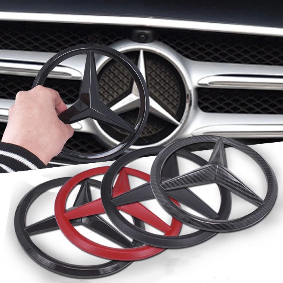 1Pcs Car Front Grille Badge Decal Cover Emblem for Mercedes Benz W204 W205 W210 W211 W212 W213 C E Class GLA GLK ML GLC GLE