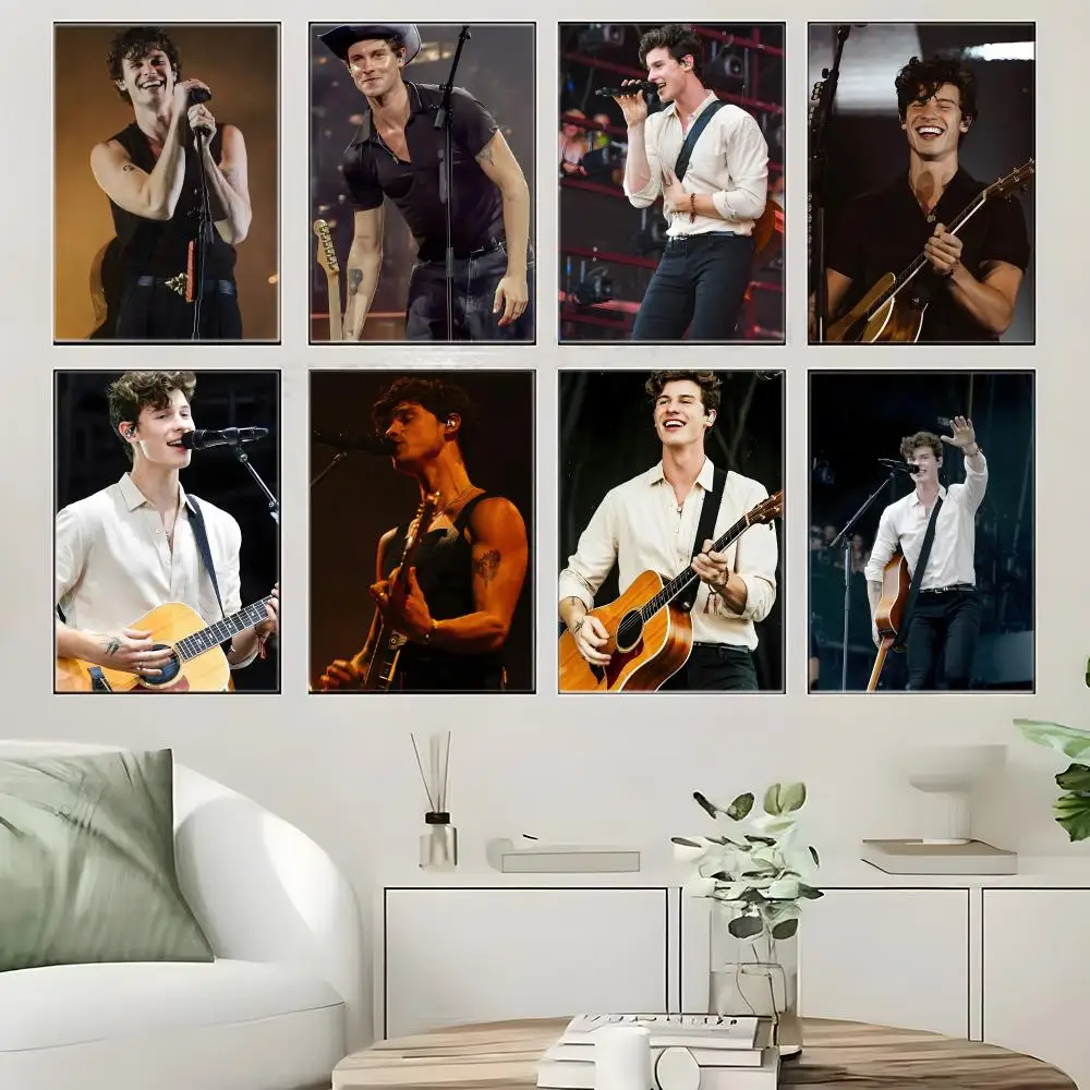 Singer S-Shawn Mendes Poster  Self-adhesive Art Waterproof Paper Sticker Coffee House Bar Room Wall Decor
