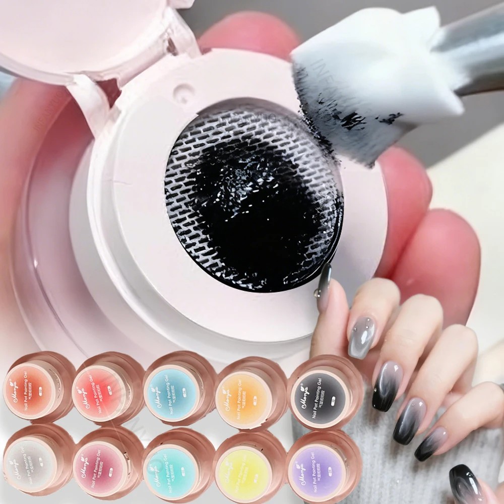 5 مللي وسادة سوداء متدرجة اللوحة هلام أسود أومبير الربت هلام البولندية UV/LED أحمر الخدود تزهر هالة مانيكير هلام أدوات طلاء الأظافر #1