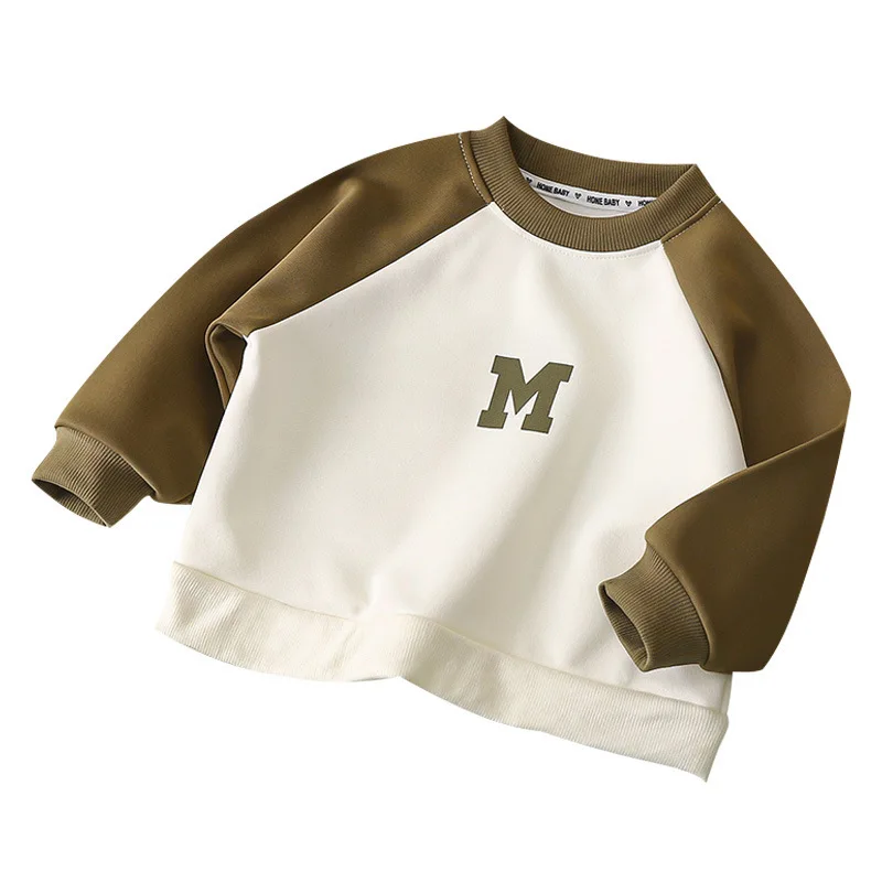 Autunno nuovi bambini ragazzi felpa lettera stampata manica lunga neonati maschi canottiera contrasto manica Raglan bambini ragazzi top inferiori