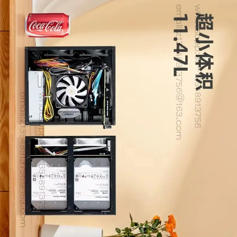 6-Disk NAS chassis aluminum shell itx main board small 1u power storage service chassis