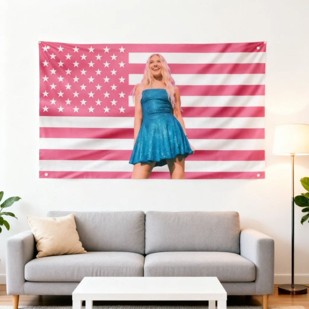 1pc F-Freya Skye Pink American Flag, Folk Vocalist Wall Flag, Music Fan Garland Decor, Ideal for Bedroom Dorm Living Room Home
