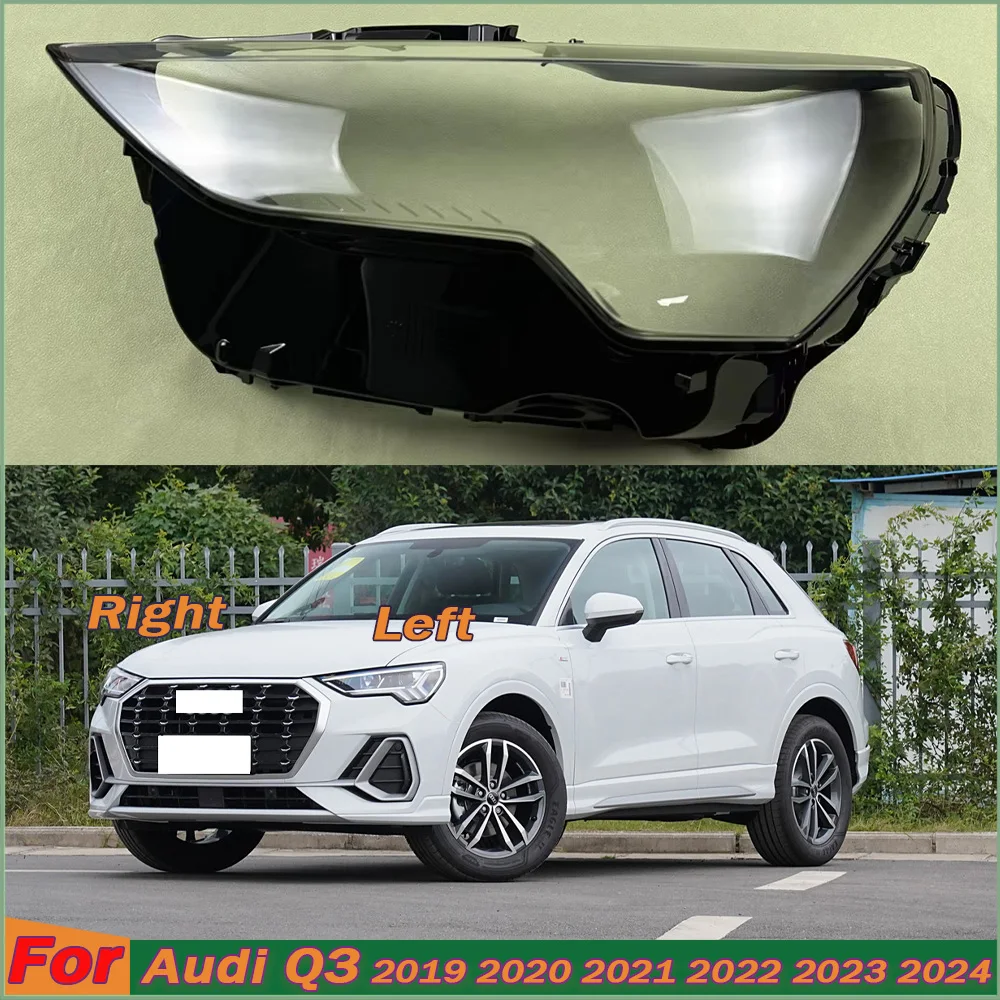 

For Audi Q3 2019-2024 Front Headlight Cover Transparent Lampshade Lamp Lens Headlamp Shell Plexiglass Auto Replacement Parts