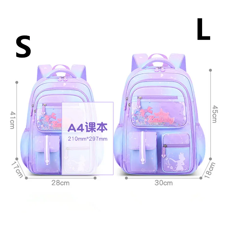 Mochila escolar Kawaii para niños y adolescentes, morral escolar de Color degradado pequeño, impermeable, primaria