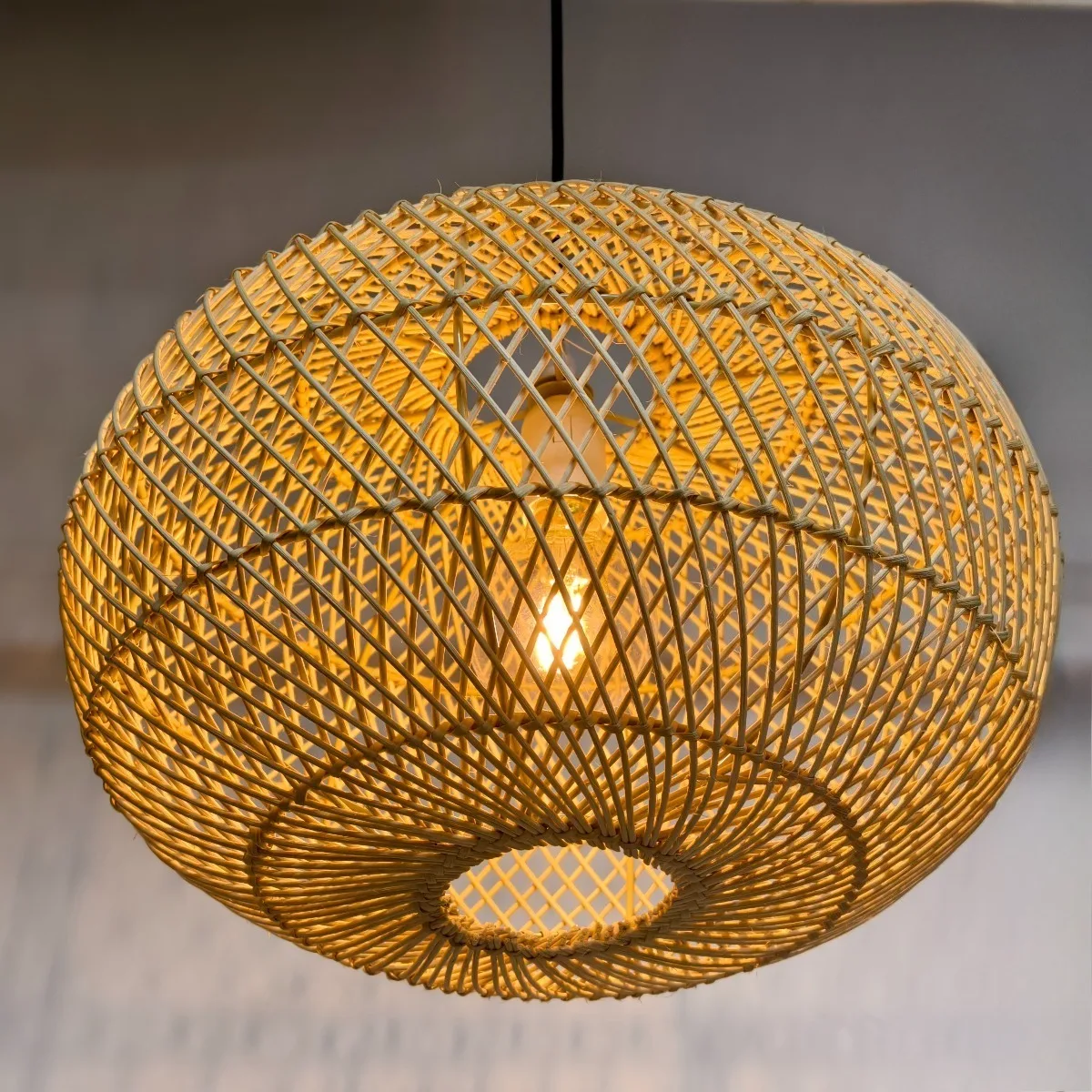 JOYINLED 40 سنتيمتر الخوص قلادة مصباح الرجعية نمط الروطان الثريا لغرفة المعيشة غرفة نوم مطعم الخشب اليد المنسوجة قلادة مصباح #5