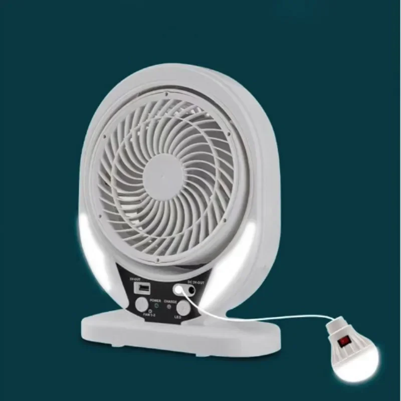 Popular8-inch USB Rechargeable Solar Fan Light Set Multi-functional Air Circulation Fan Large Wind Fan Rechargeable Camping Lamp