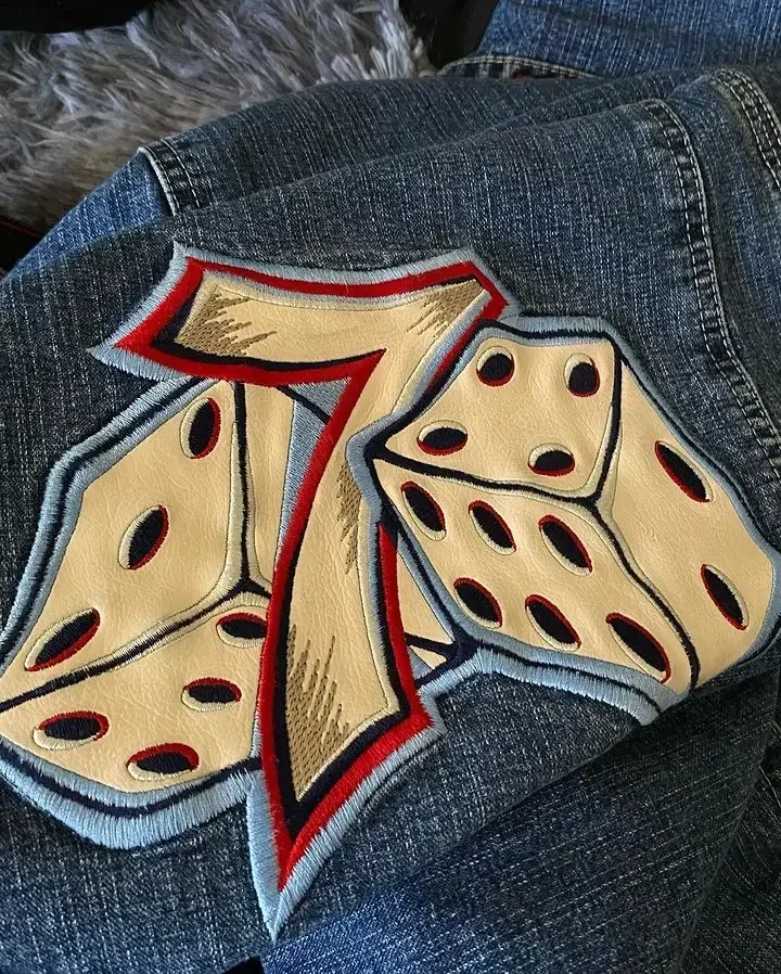 Jnco-男性と女性のための刺繍パターンのバギージーンズ,ハイウエスト,ワイドレッグ,レトロなストリートウェア,原宿,ヒップホップ,ロック,新しいファッション,2022