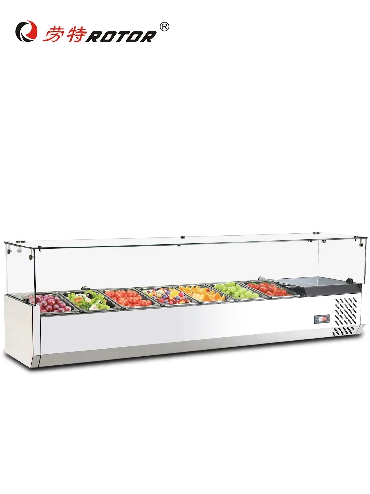 Show cabinet, horizontal salad cabinet, fruit scooping, desserts, cold dishes, self-service food preservation