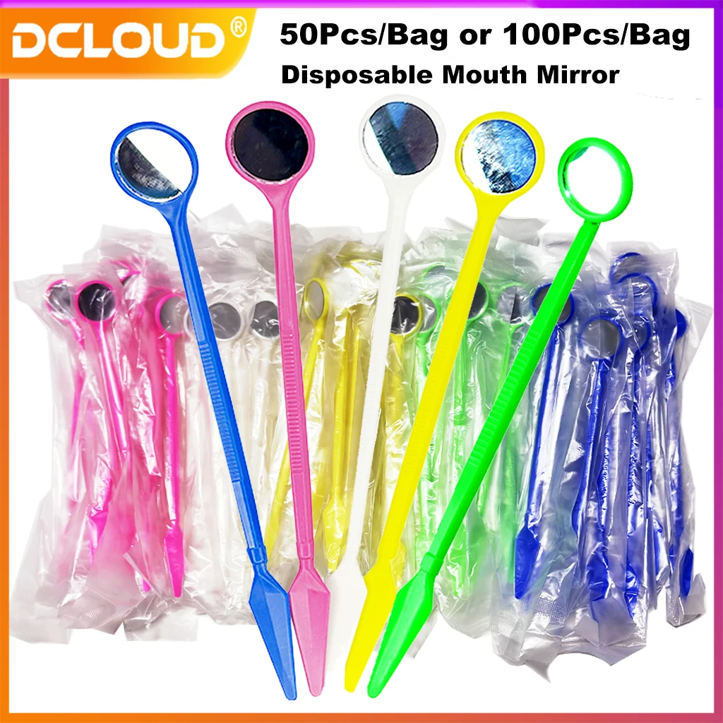 1bag Dental Disposable Mouth Mirror Orthodontic Anti Fog Mouth Mirror Oral Cavity Exam Reflector Tooth Whitening Dentist Tools