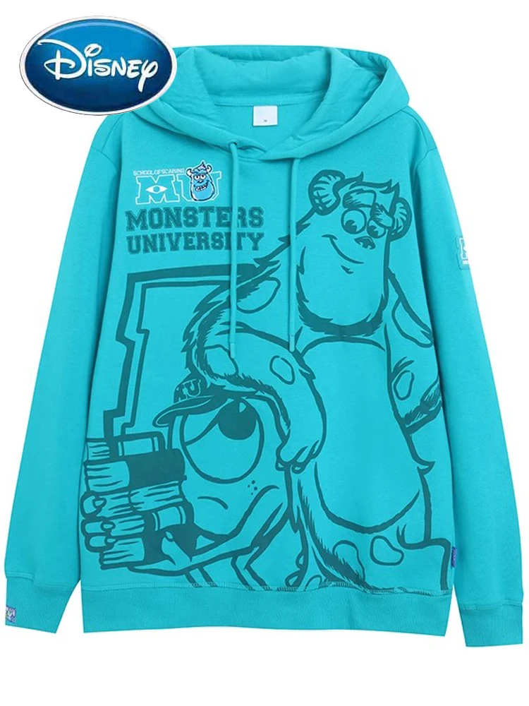 Disney MikeWazowski JamesP.Sullivan Monsters University Letter Cartoon Print Sweatshirt Women Hooded Jumper Fleece Tops Femme