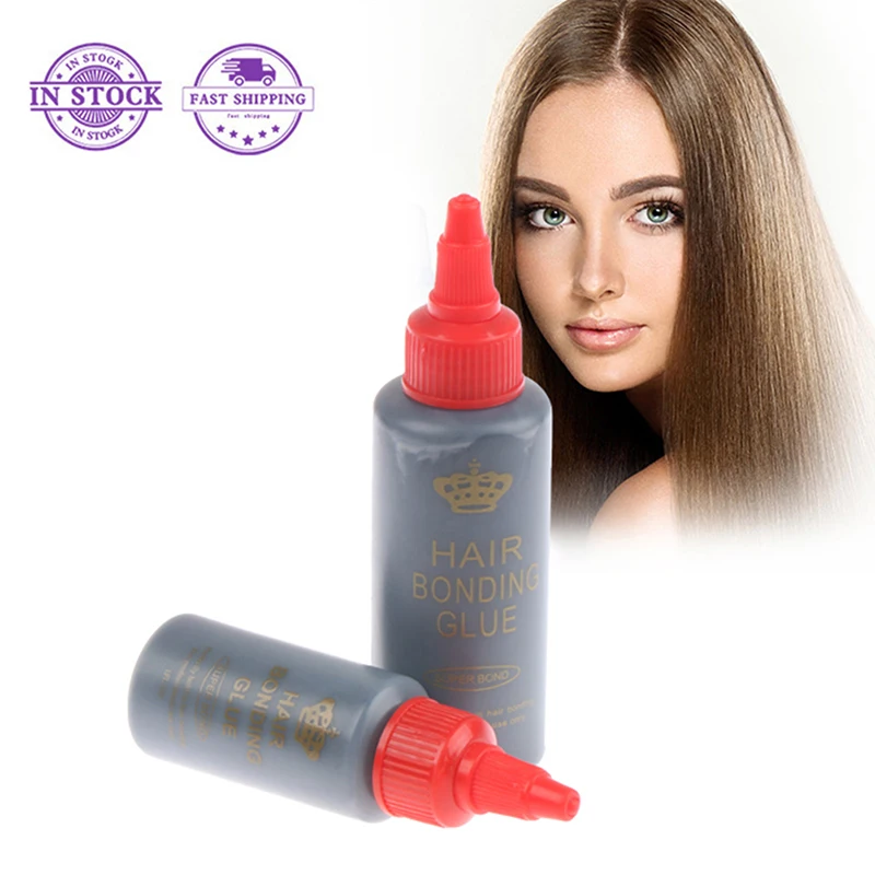 Pegamento adhesivo profesional para extensiones de cabello, tejido de cabello de trama negra de 1oz/2oz