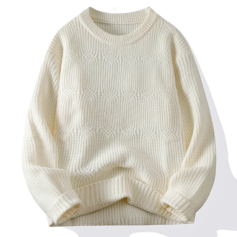 

Pajama Men's Fashion Pullover Retro Base Thick Round Neck Autumn Winter Knitwear Loose Slouchy Plus-size Fashion Men's Pajama