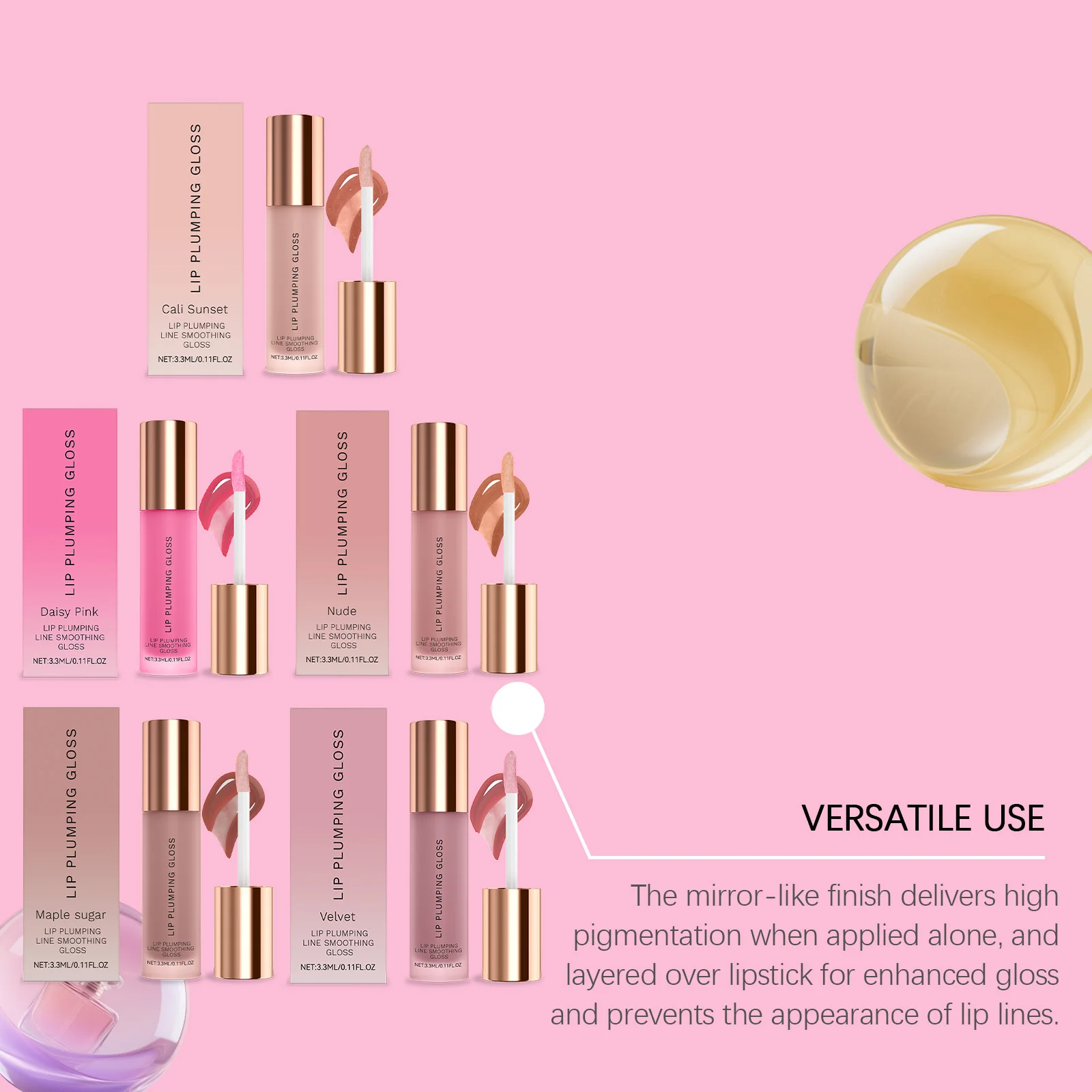 Moisturizing Lip Plumping Gloss Non-sticky Lasting Nude Lip Makeup Smoothing Lip Lines Hydrating Multi Colored Lip Balm Lipstick