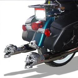 Motorcycle Skull Exhaust Tip Universal Motorbike Exhaust Pipe 5CM Solid Metal Skull Exhaust Pipe Halloween Decorations