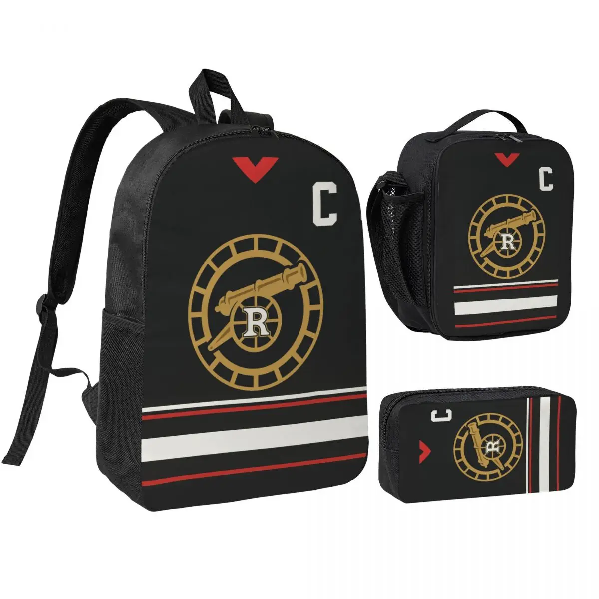 

Набор из 3 предметов: хоккейная футболка с подогревом, рюкзак для школьника, сумка для обедов, пенал