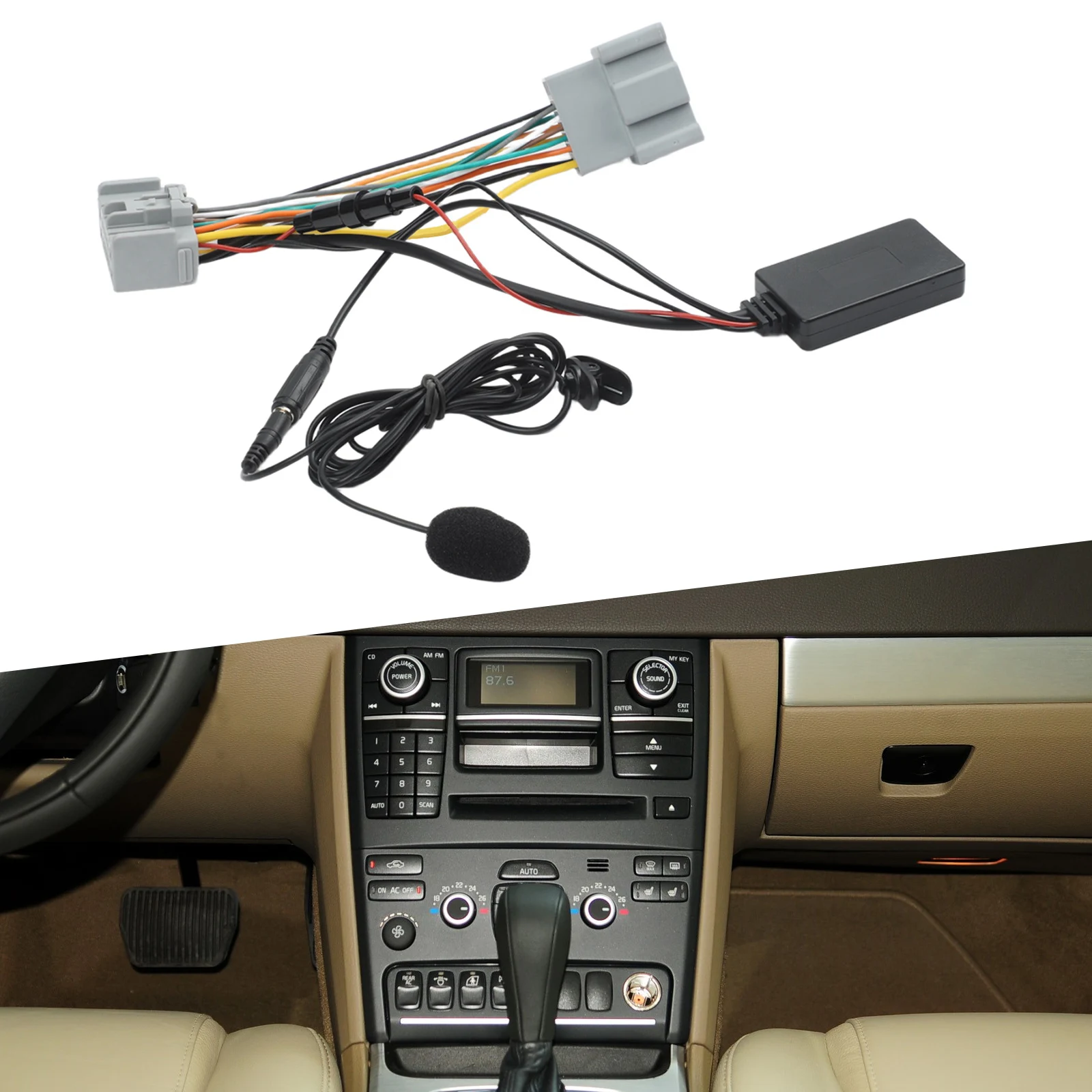 Complete AUX 5 0 Adapter Kit with Microphone for Volvo For C30 For C70 S60 S80 V50 for v70 C70 XC90 No Installation Hassle