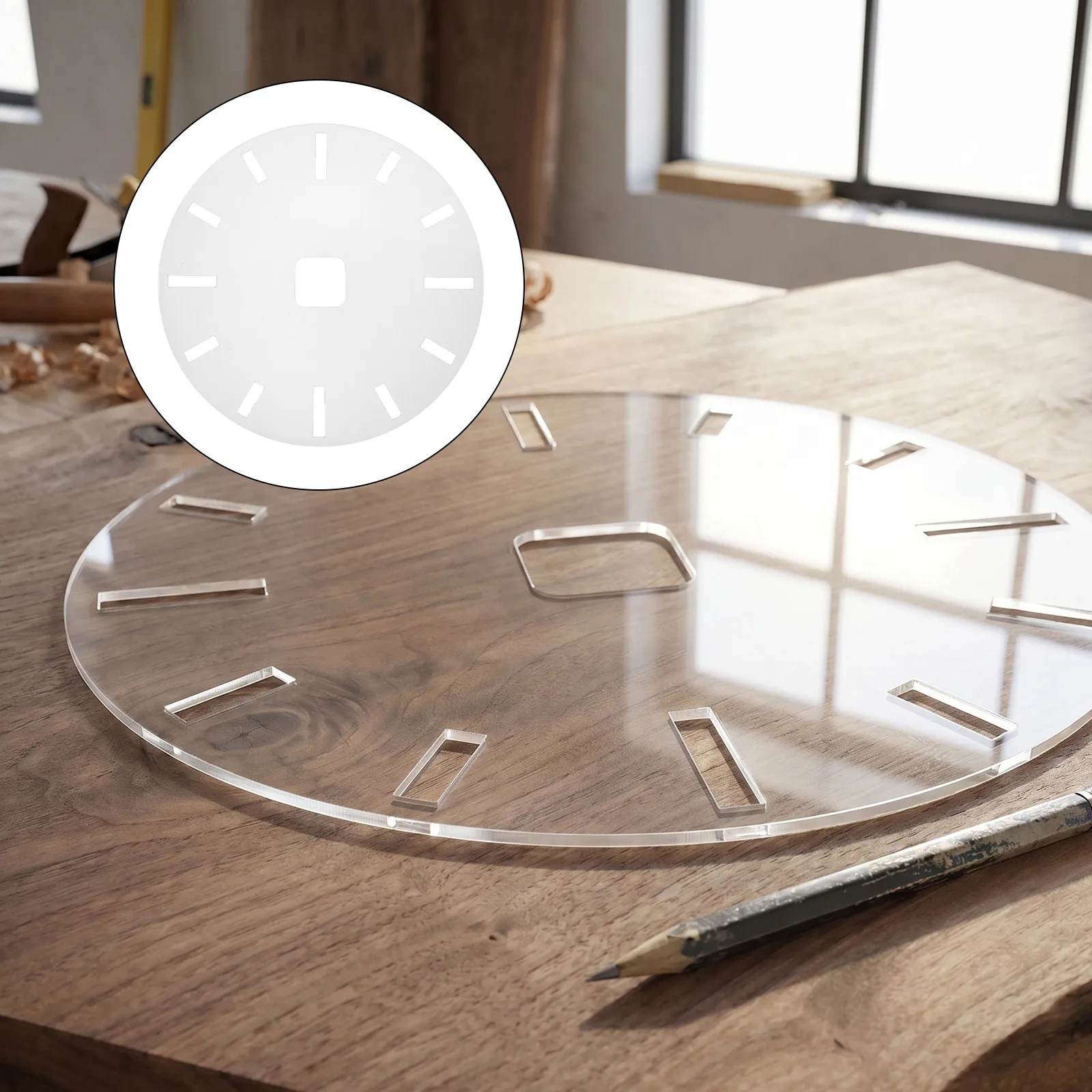 Acrylic Clock Face Template Clock Dial Mold Router Template for Woodworking DIY Projects Reusable Inlay Stencil