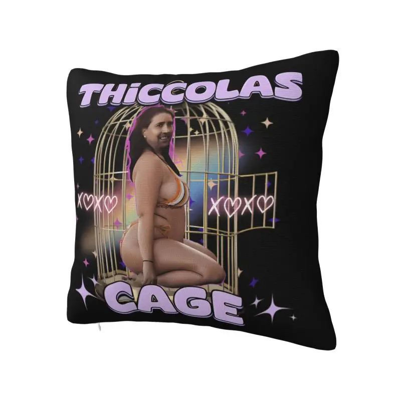 Fashion Thiccolas Cage Funny Nicolas Meme Cushion Covers 55x55cm Velvet Throw Pillow Case Sofa Square Pillowcase Home Decor