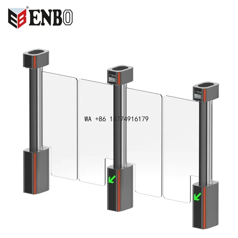 wmwmnu Bi Directional Speed Gate 3D Sensing Full Color LED Indicator Swipe Card/Face Recognition for Metro StationOEM