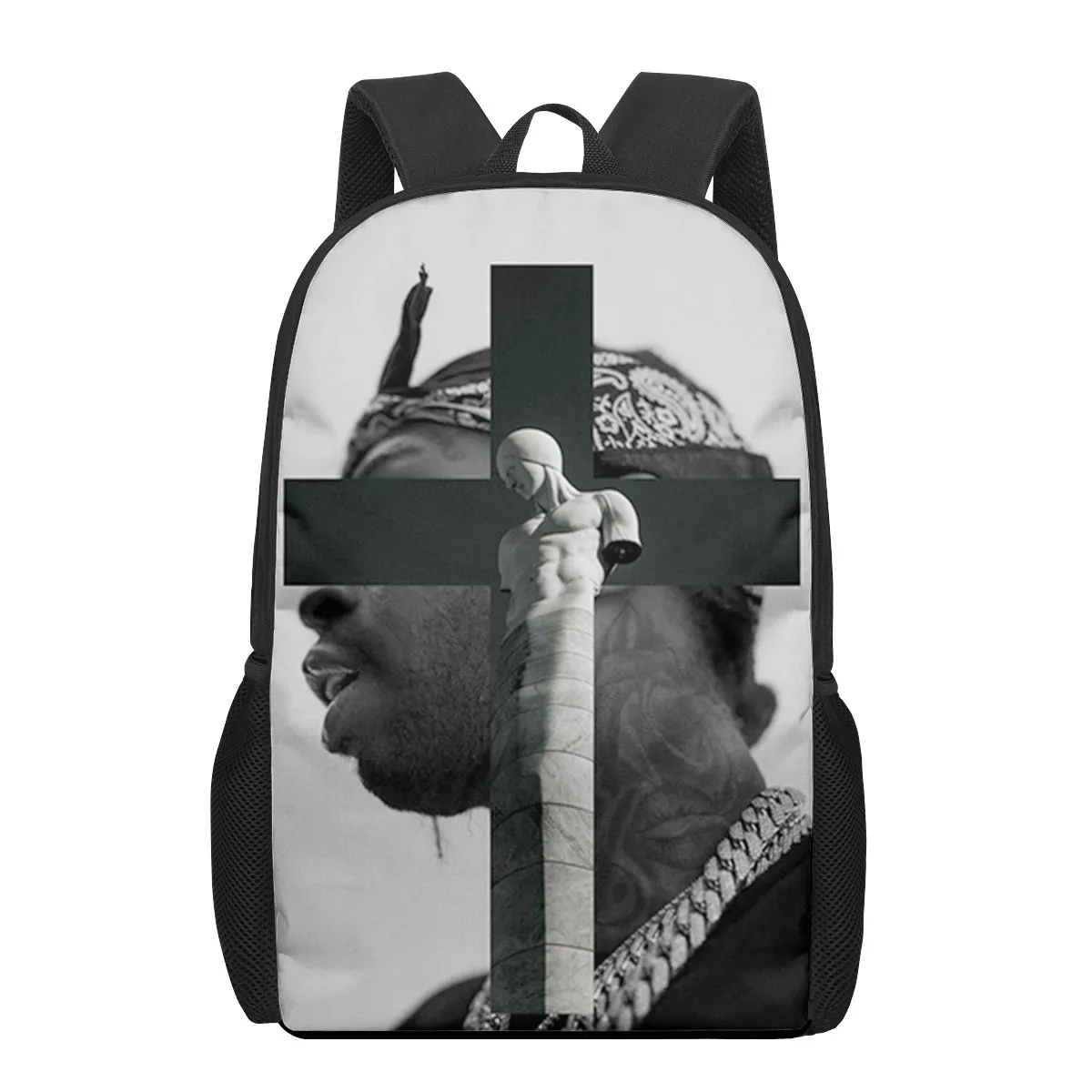 Pop Smoke Rapper Print Kids School Bags 3D Book Bag Men Women Casual Backpack Teenager Shoulder Backpack Travel Daily Rucksack