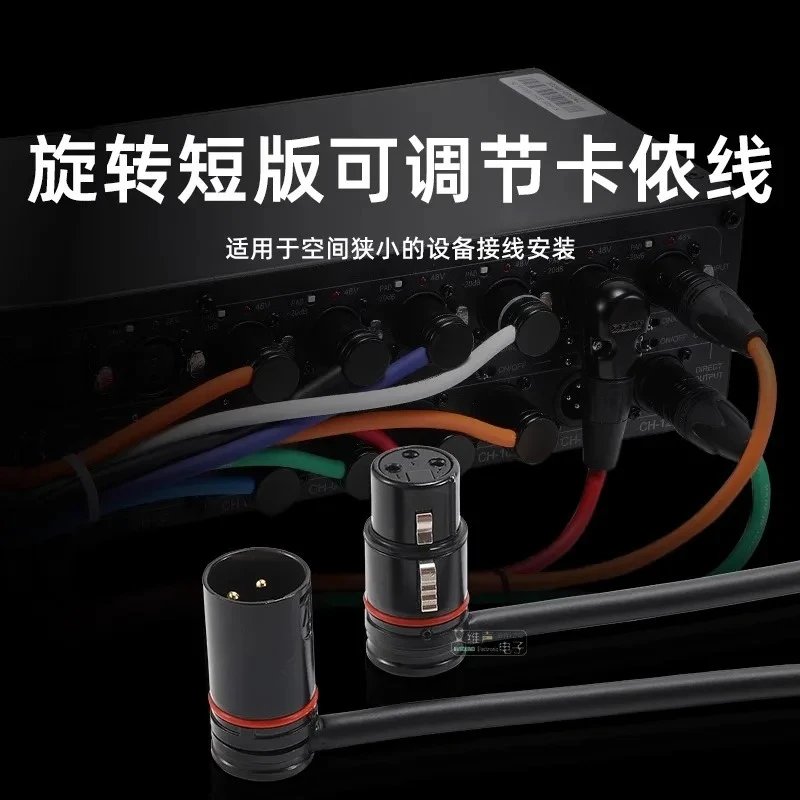 CANARE Cable conector XLR de 3 pines micrófono mezclador Amp ángulo recto enchufe en forma de L línea de Audio profesional macho a hembra