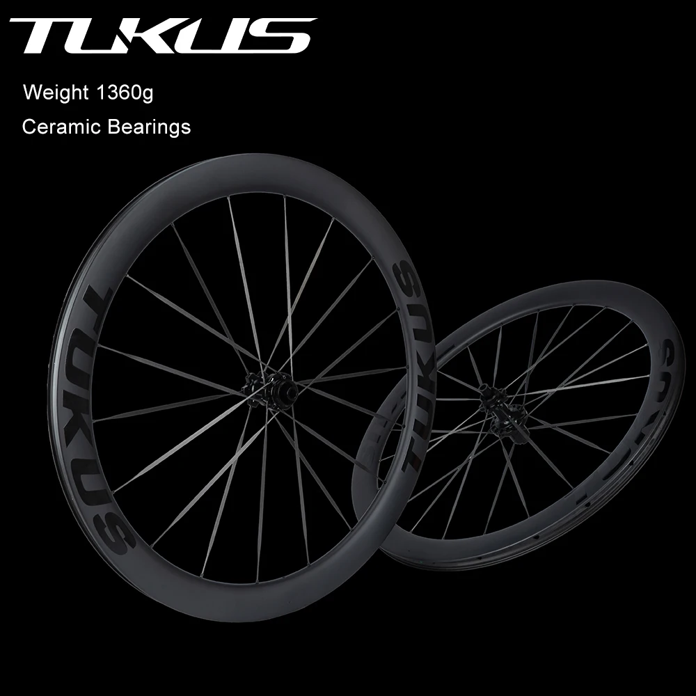 

TUKUS Carbon Racing Wheelset 6PAWLS Ceramic Bearing HUB 1360g Ultra Light Wheels Roadbike Upgrade Hight Performance UCI Approved