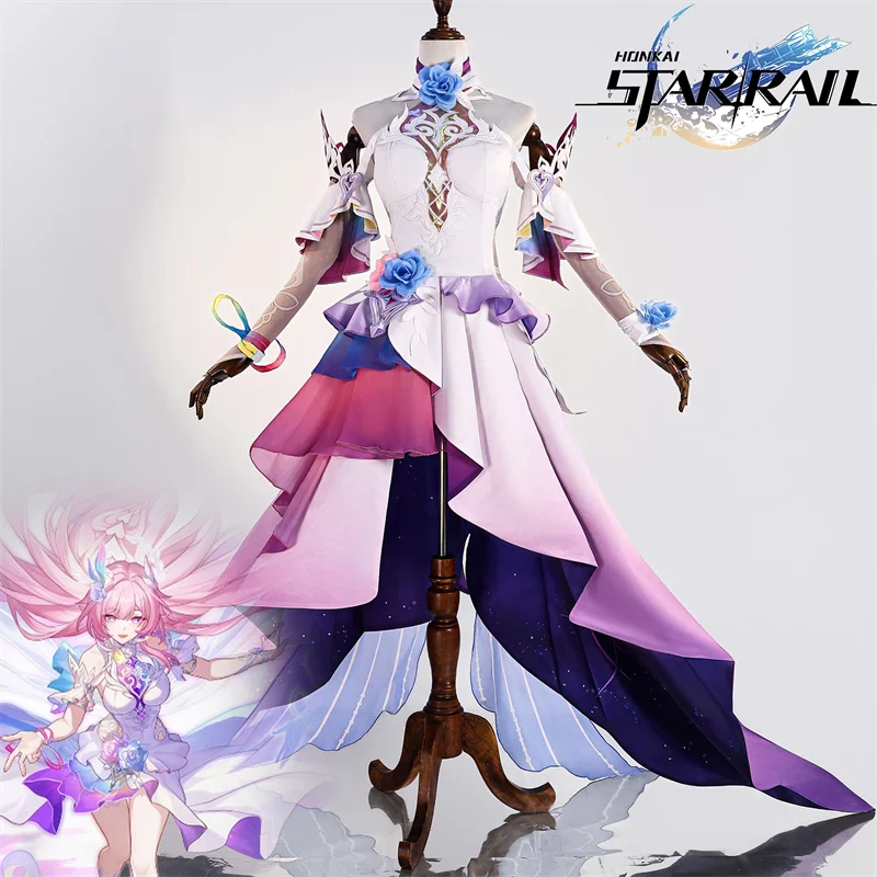 

Game Honkai: Star Rail Cyrene Adult Women Cosplay Costume Skirt Dress Headwear Ring Socks Wrist Accessories Halloween Outfits
