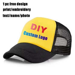 New Color Custom Logo Mesh Baseball Caps For Women Men's Cheap Trucker Hat Adult Adjustable Snapback Hats Summer Beach Visor