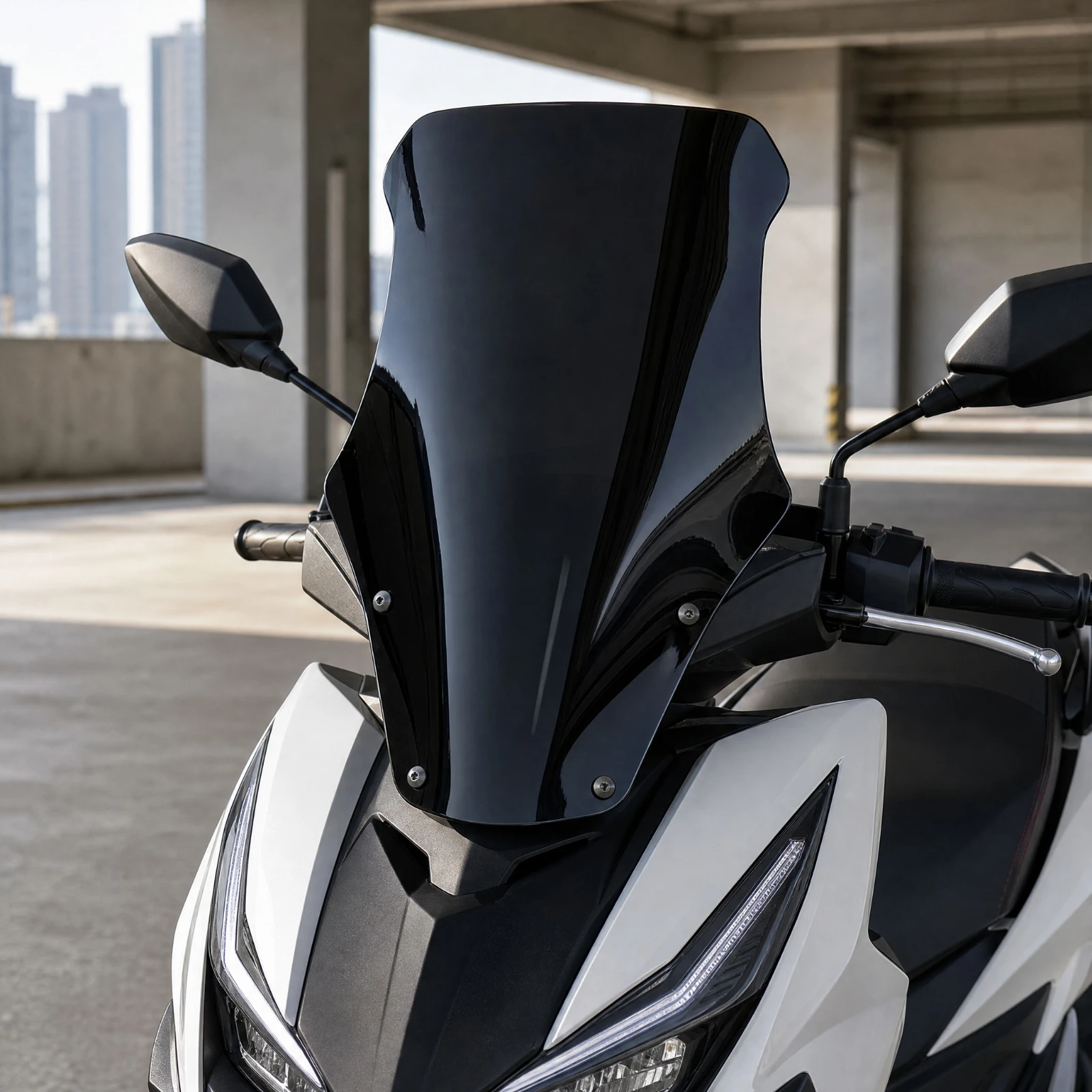 Southern Feishark 150 Front Windshield Contoured Smoked Windshield with Mounting Holes Height-Increasing Shielding Screen