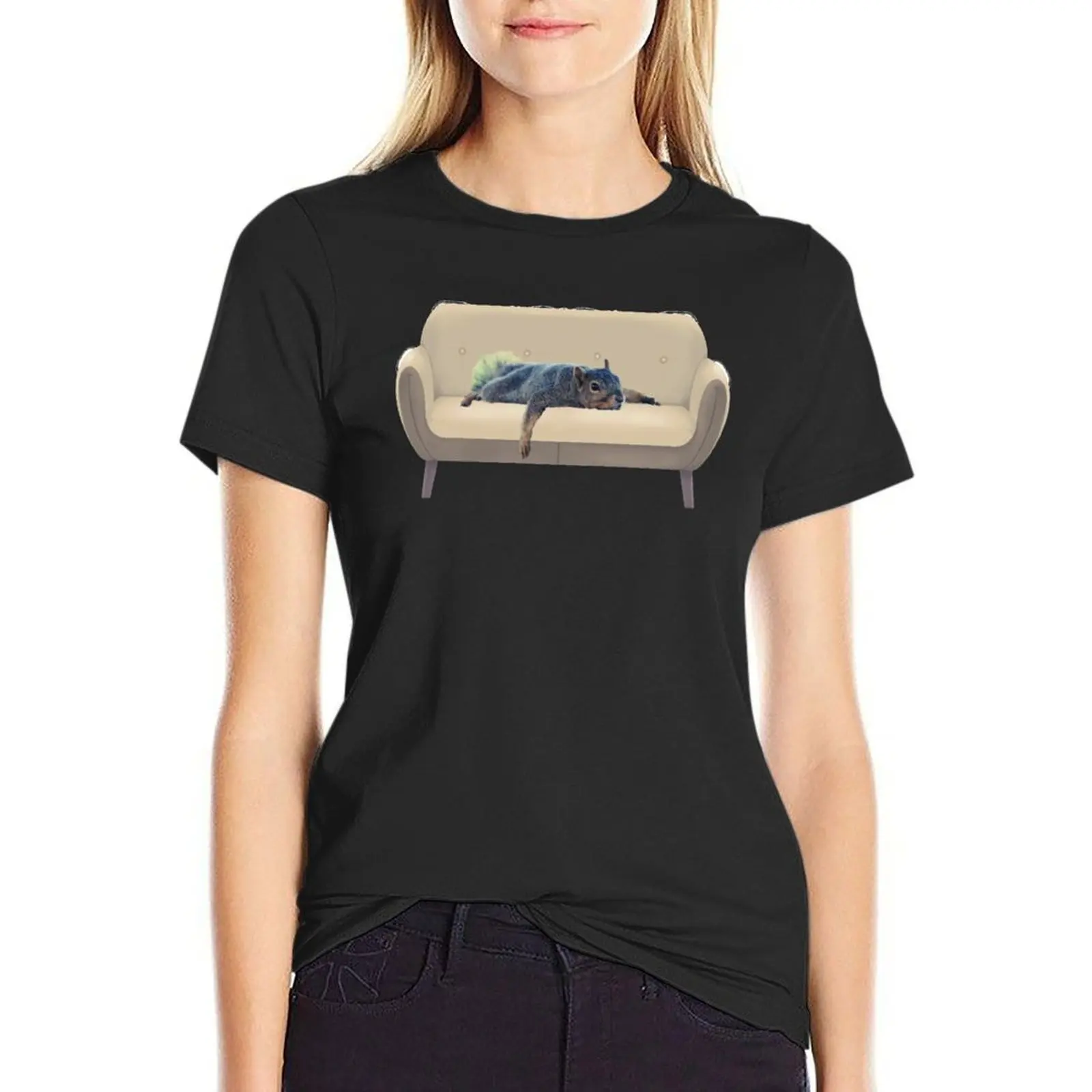 

Splooting Squirrel Couch T-Shirt blanks Short sleeve tee tees womans clothing