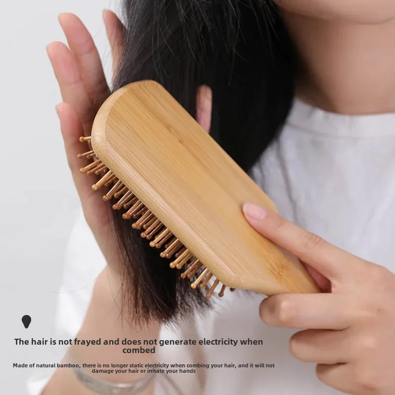 

Portable Bamboo Airbag Comb Hair Care Straightening Massage Anti-static Professional Salon Brush for Extensions And Wigs