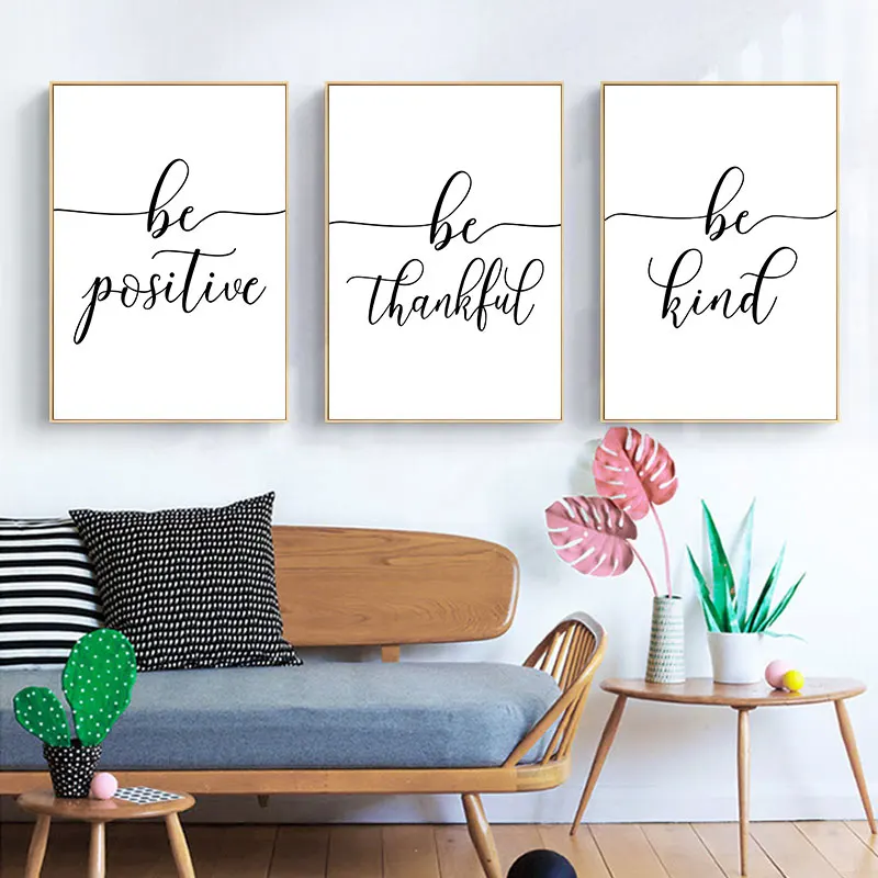 Modern Simple Inspirational Phrase Canvas Poster Print Minimalist Wall Decorative Painting for Living Room Office Home Art Decor