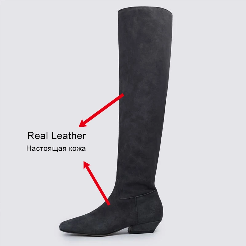 JOZHAMTA Size 34-39 Knee High Boots For Women Genuine Leather Kitten High Heels Shoes Winter 2025 Slim Long Boots Shoes Woman