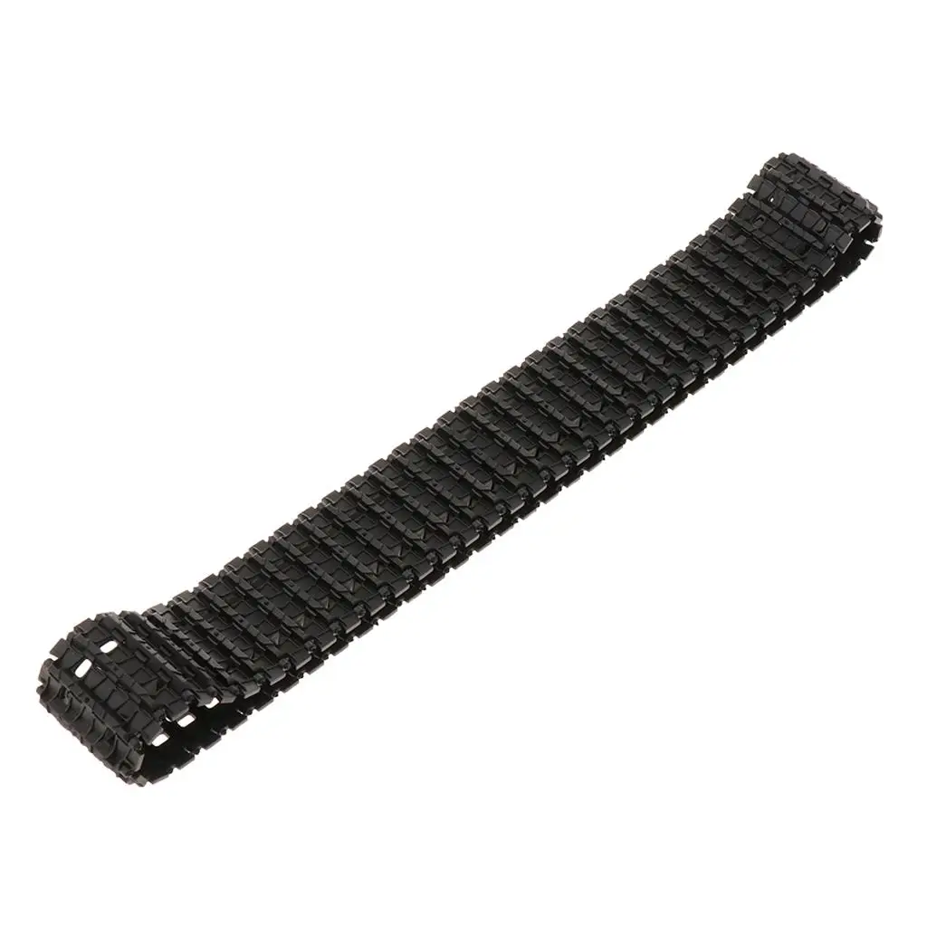 Trilho de Borracha Preto Montado para Chassi de Tanque de Plástico, Correntes de Esteira Removíveis, Roda de Pedrail, Peças DIY para Robótica