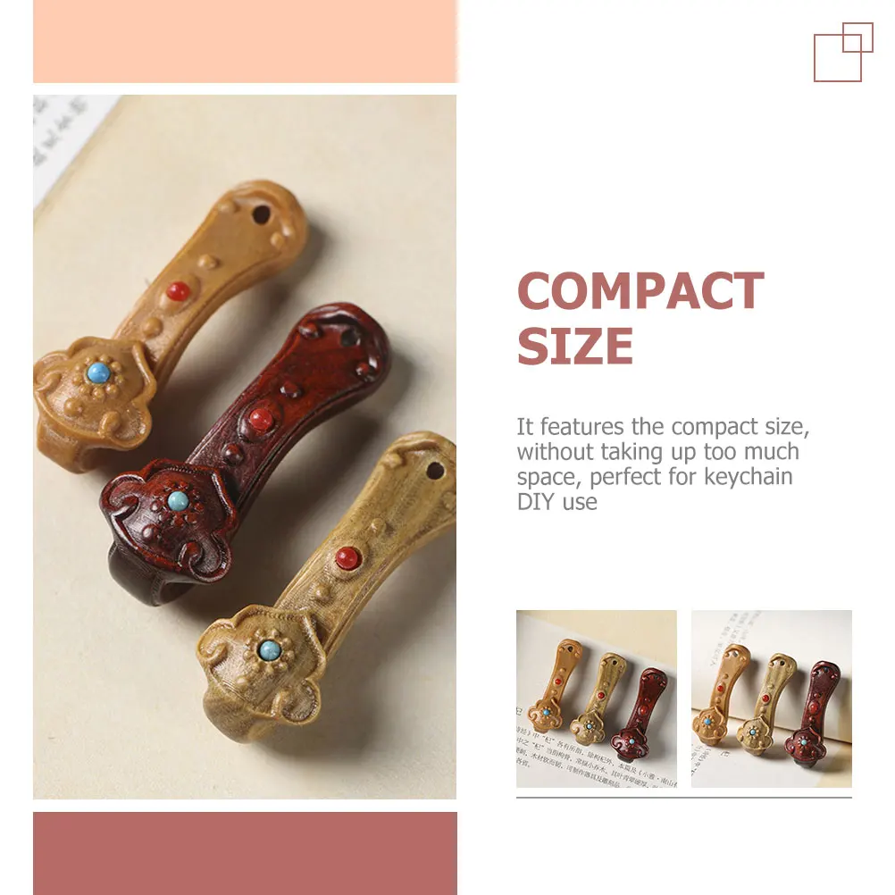 

Ruyi Ornaments Wooden Charms DIY Keyring Hanging Decor Chinese Adornment Pendants Shaped Crafts Retro Style Practical Long Use