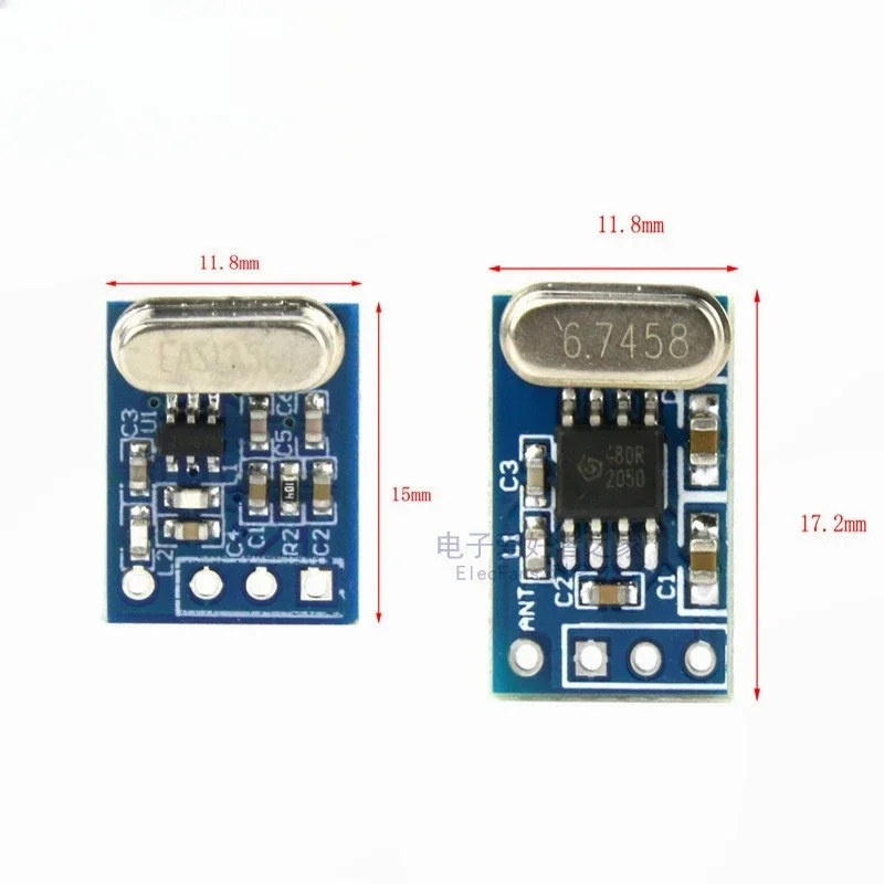 10pcs 1Set 2Pcs 433MHZ Wireless Transmitter Receiver Board Module SYN115 SYN480R ASK/OOK Chip PCB For arduino