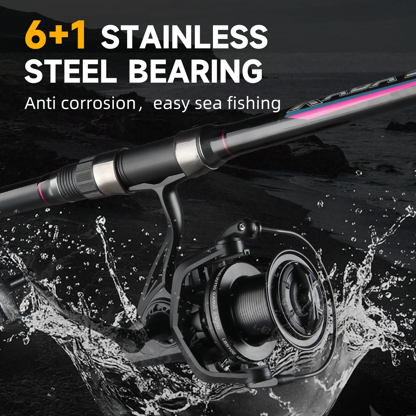 HAUT TON BLACK 12000/14000 Surf-Fishing Spinning Reel 18KG/39LB Max Drag  6+1 Bearings Corrosion-resistant For Saltwater Fishing - AliExpress 18