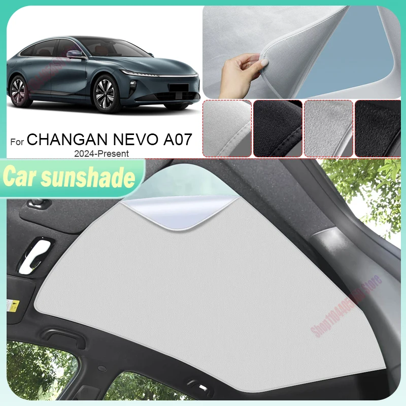 For 2024-Present CHANGAN NEVO A07 Car Suede Sunshade Electrostatic Adsorption Sunroof Anti-UV Heat Insulation Skylight