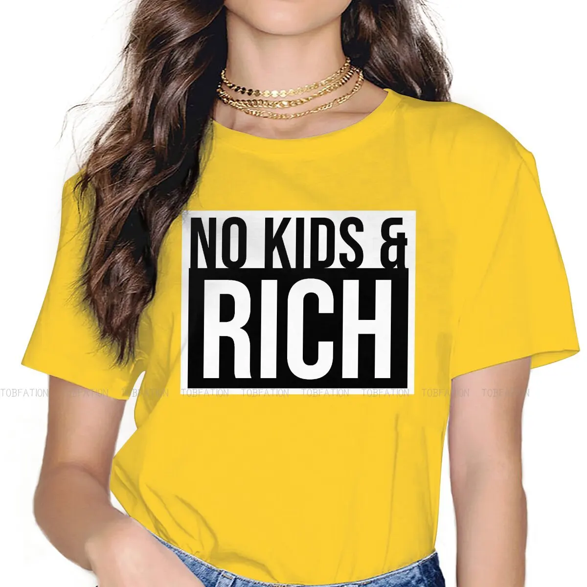 Rich Classic  5XL TShirt DINK Double Income No Kids Style Leisure T Shirt Women Short Sleeve Special Gift Clothes