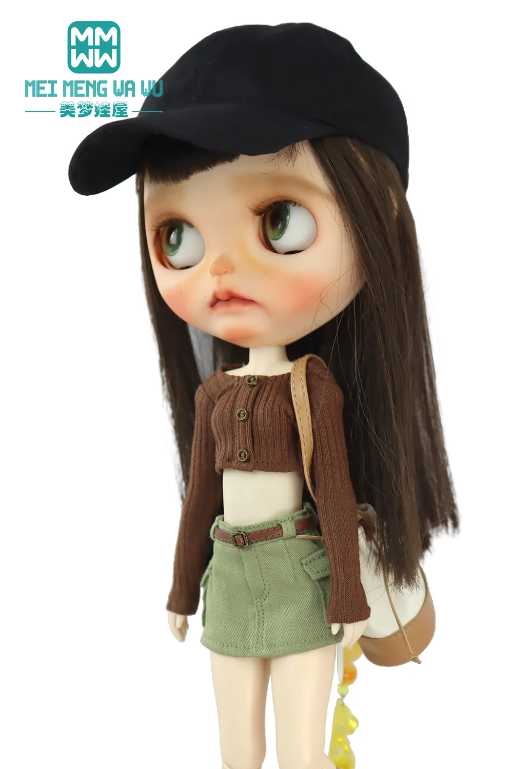 28 cm Blyth-Puppenkleidung, modische bonbonfarbene Blusen, Mini-Jeansröcke für OB23 OB24 Azone-Puppenzubehör – Detail 7