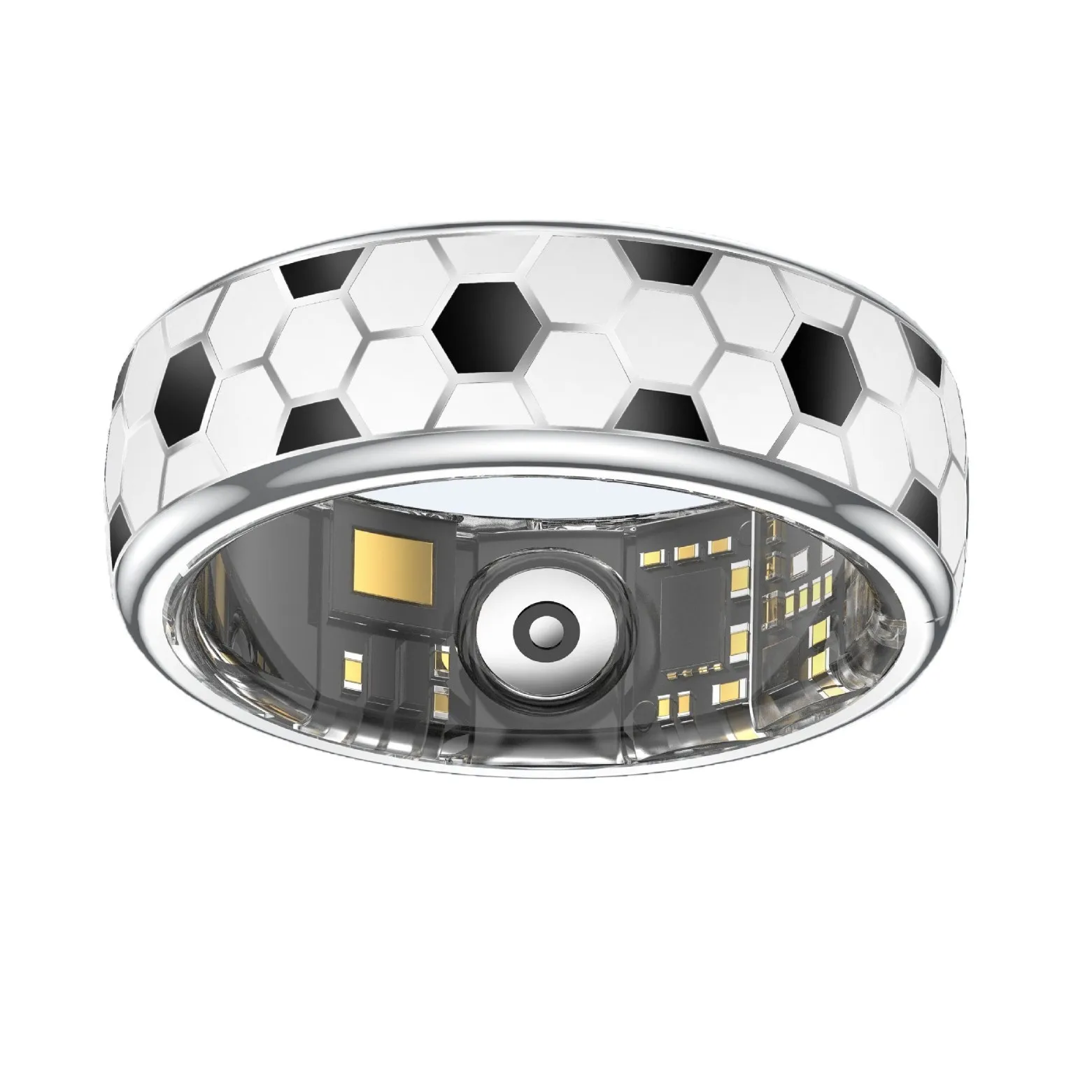 New vibration smart ring personalized Huaqiangbei football blood oxygen heart rate health monitoring black technology ring