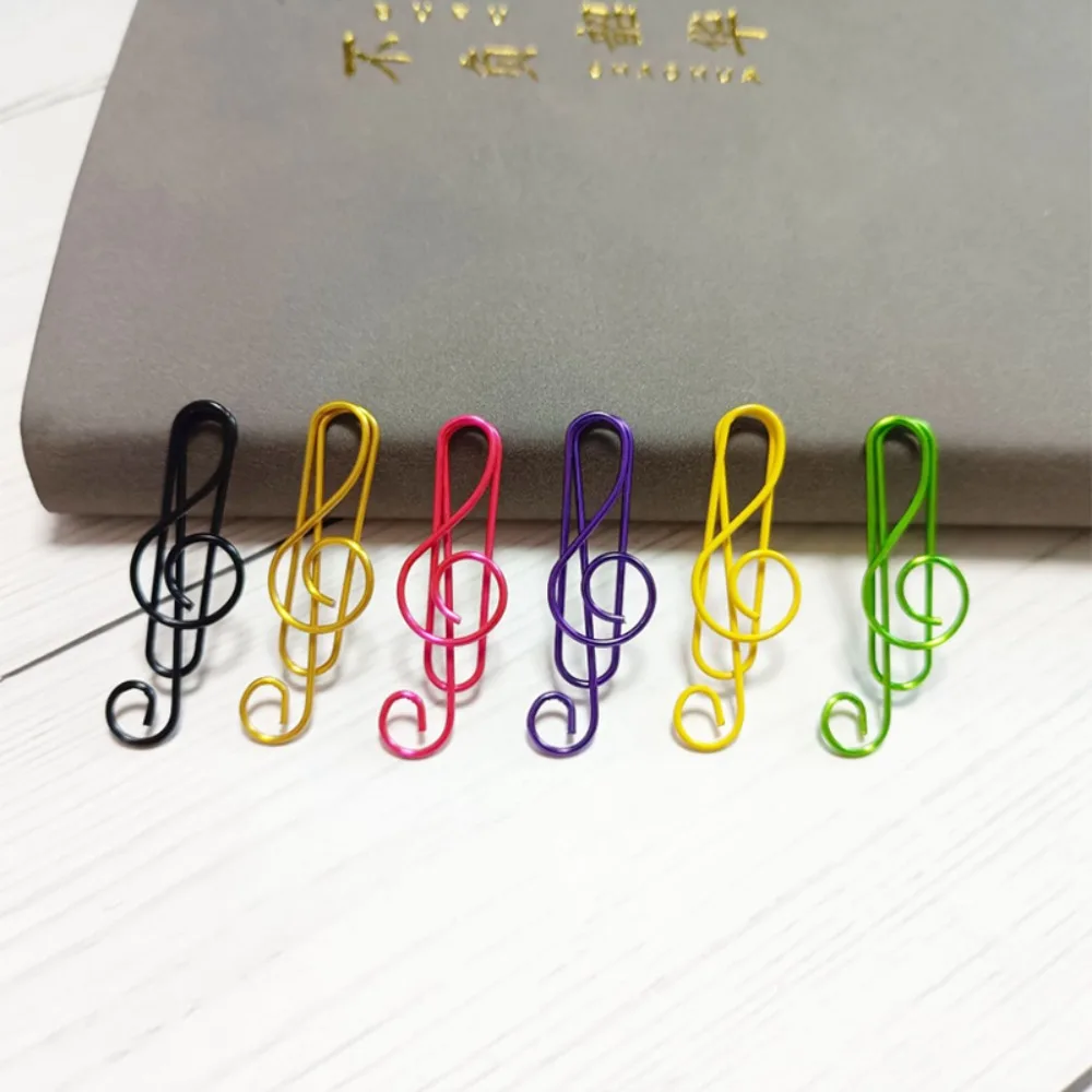 20PCS/Set Music Note Music Shape Paper Clips Durable Metal Music Note Metal Paper Clips Creative Cute