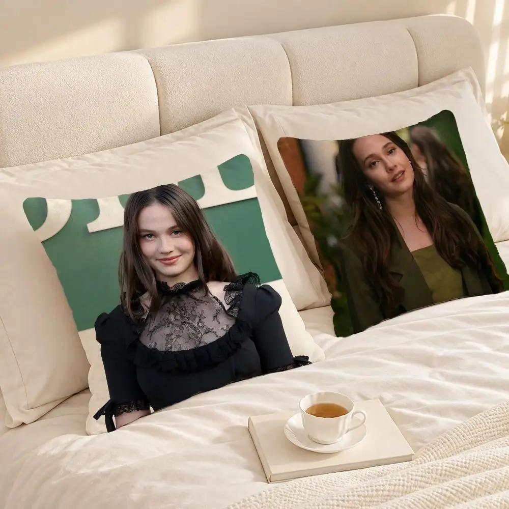 Actor Celebrity Portrait C-Cailee Spaeny Cushion Cover Soft Short Plush throw pillow Sofa Bedroom Den Car Dorm Decor Gifts