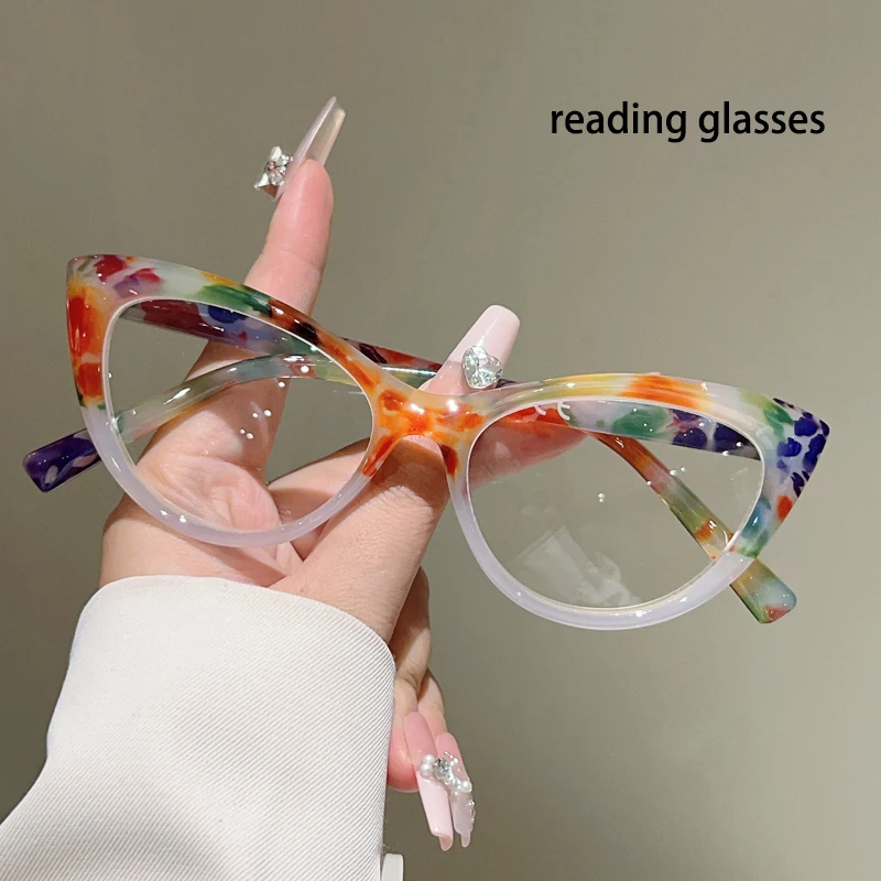 KAMMPT خمر عين القط نظارات للقراءة النساء 2025 موضة جديدة الضوء الأزرق حجب طول النظر الشيخوخي نظارات العصرية شيك إطارات البصرية #2