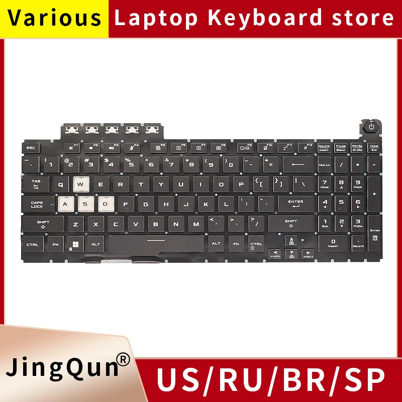 Nowa klawiatura US RU Russian RGB podświetlana do klawiatury ASUS TUF Gaming F15 FX506 FA506 FA506Q FX506H FX506LI FX506LH F17 FX706 FA706 FX706LI