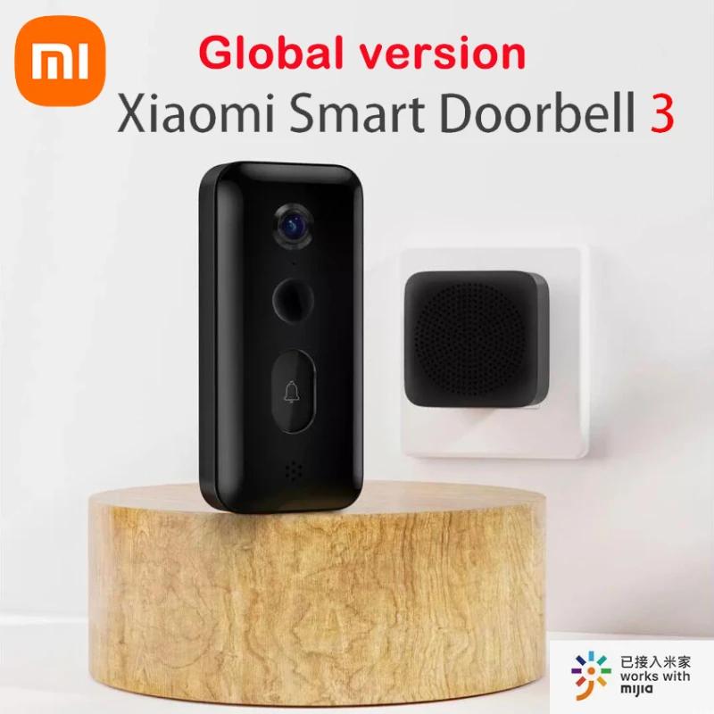 

Global version Mijia Smart Doorbell 3 180°Large FieldView 2K Ultra HDResolution AI Humanoid Recognition Remote Realtime Viewing