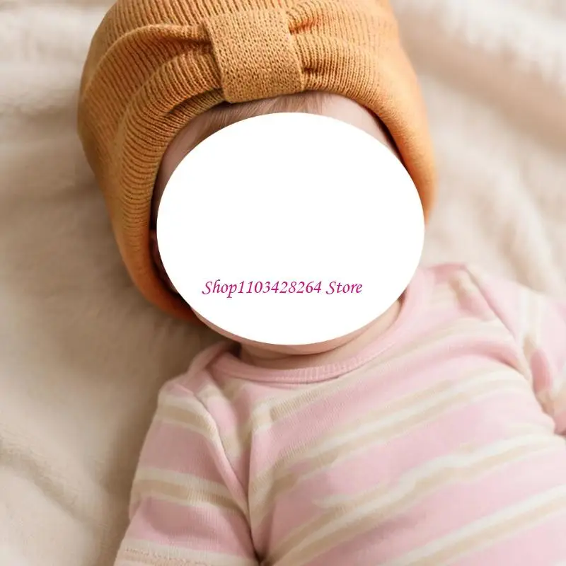  Gentle Flexible Infant Hat Smooth Cotton Thread Lovely Bend Detail Warm Head Cover For Infants 0 24M